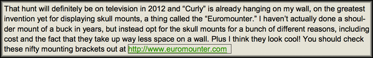 Jim Shockey newsletter quote November 2011